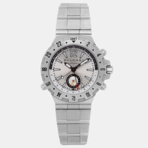 Bvlgari Silver Stainless Steel Diagono GMT40S Automatic Men's Wristwatch  40 mm