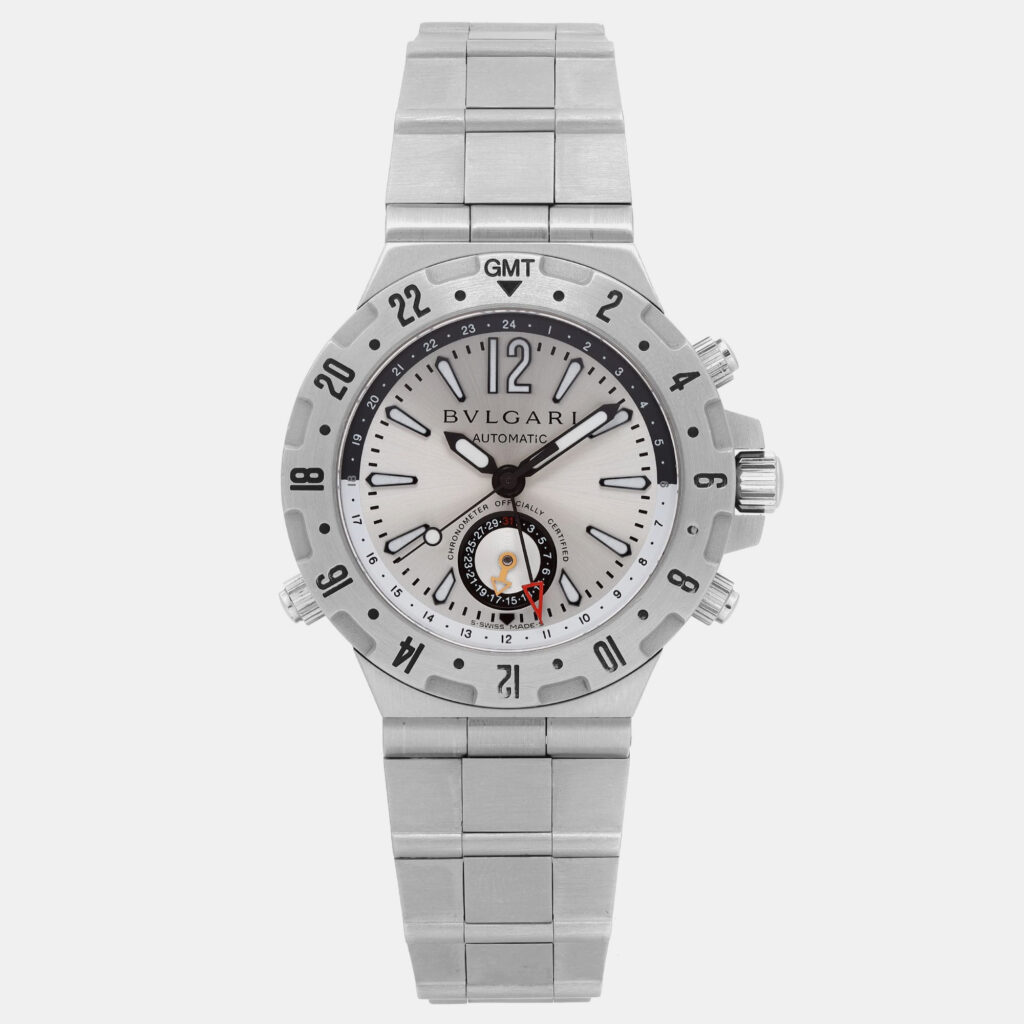 luxury-men-bvlgari-used-watches-p1099365-006 Bvlgari Silver Stainless Steel Diagono GMT40S Automatic Men's Wristwatch 40 mm