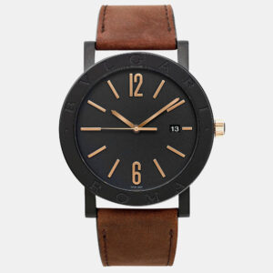 Bvlgari Black Stainless Steel Solotempo 103219 Automatic Men's Wristwatch 41 mm