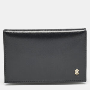 Cartier Black Leather Logo Flap Card Case