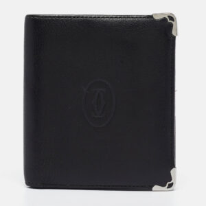 Cartier Black Leather Must De Cartier Bifold Wallet