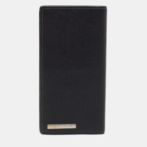 Miu Miu Black/Brown Monogram Canvas and Madras Leather Bifold Wallet