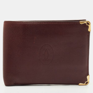 Cartier Burgundy Leather Le Must De Cartier Bifold Wallet