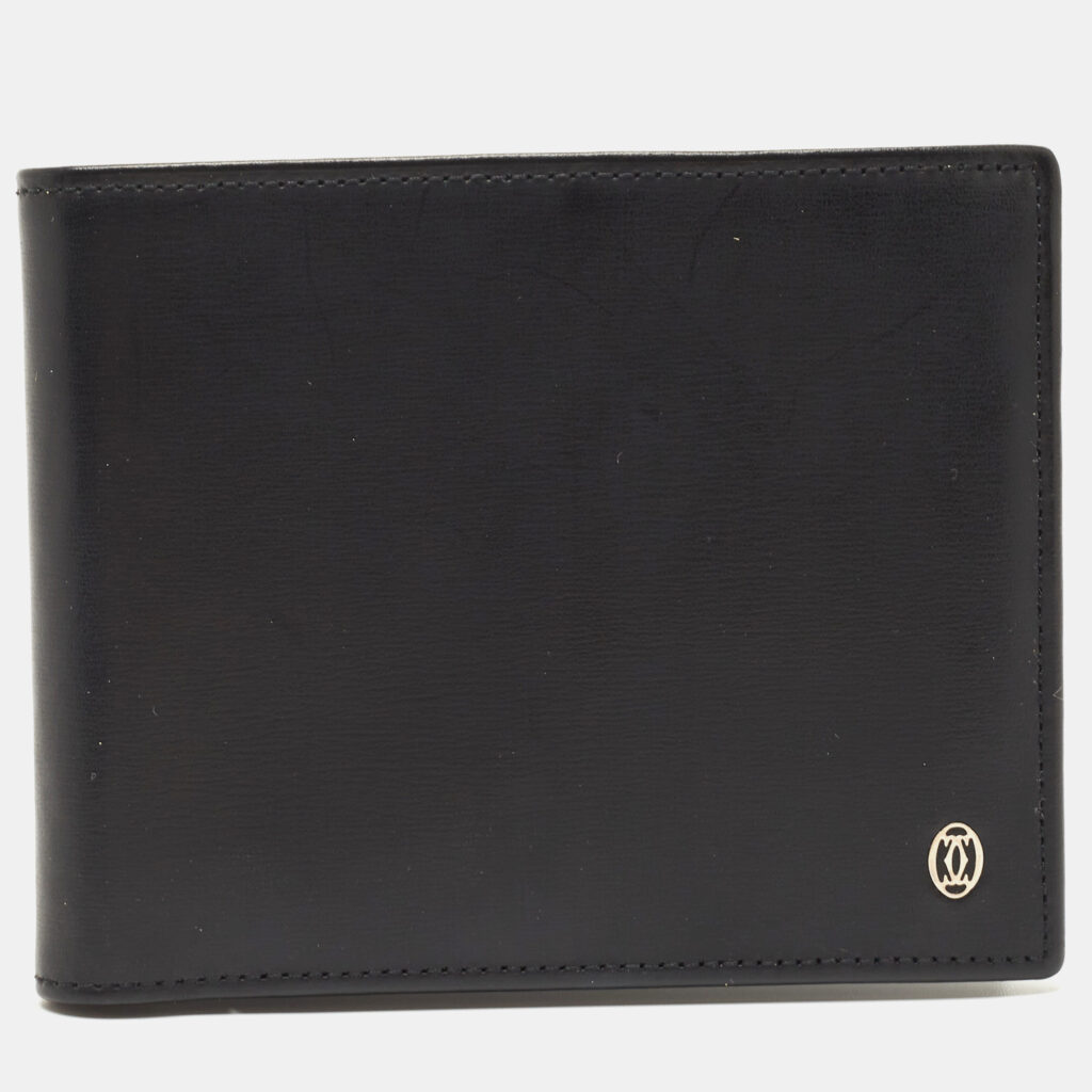 luxury-men-cartier-used-bags-p858183-001 Cartier Black Leather Must De Cartier Bifold Wallet