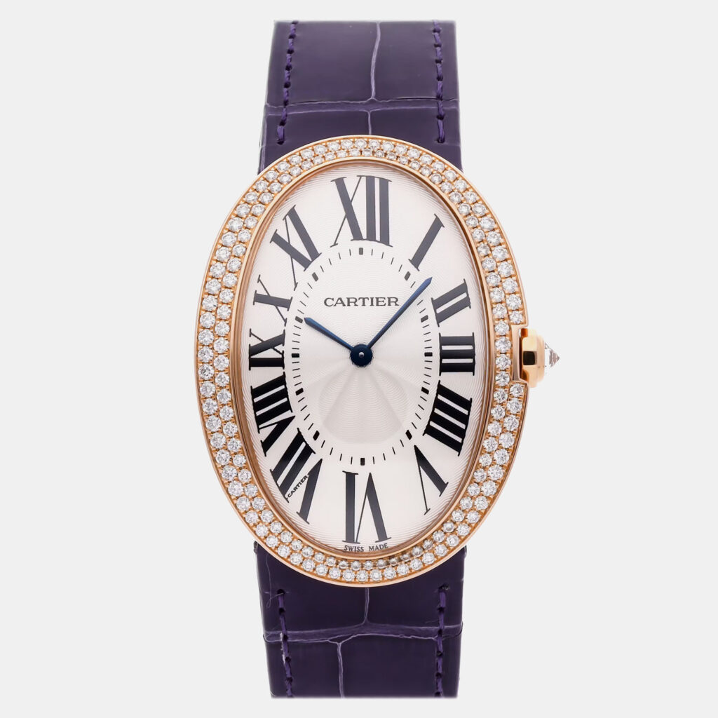 luxury-men-cartier-used-watches-p1148744-005 Cartier Baignoire WB520005 Manual Winding Silver 18k Rose Gold Men’s Wristwatch 32 mm