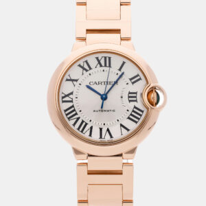 Cartier Ballon Bleu de Cartier W69004Z2 Automatic 18K Yellow Gold Silver Dial Men's Wristwatch 42mm