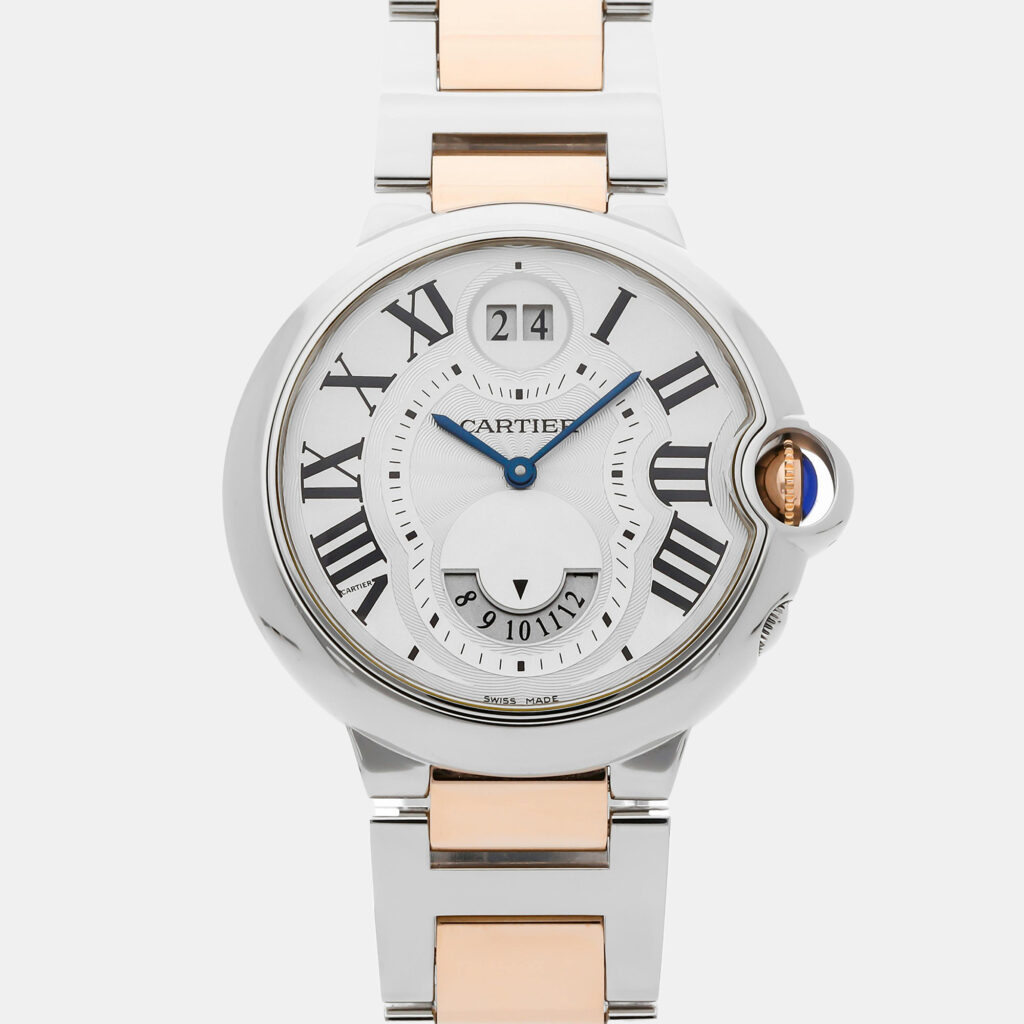 luxury-men-cartier-used-watches-p1154148-004 Cartier Ballon Bleu GMT W6920027 Automatic Stainless Steel Silver Dial Men's Wristwatch 42mm