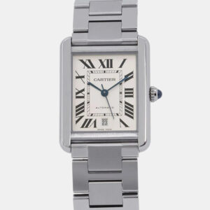 Cartier White Stainless Steel Tank Solo W5200028 Automatic Men's Wristwatch 31mm