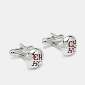 Carolina Herrera CH Enamel Silver Tone Cufflinks
