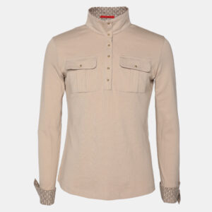 CH Carolina Herrera Beige Pique Cotton Long Sleeve T-Shirt M