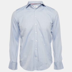 CH Carolina Herrera Blue Patterned Cotton Long Sleeve Shirt S