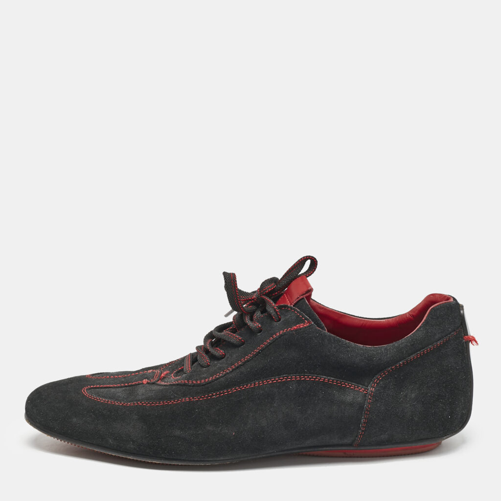 luxury-men-ch-carolina-herrera-used-shoes-p1126779-004 CH Carolina Herrera Black Suede Low Top Sneakers Size 43