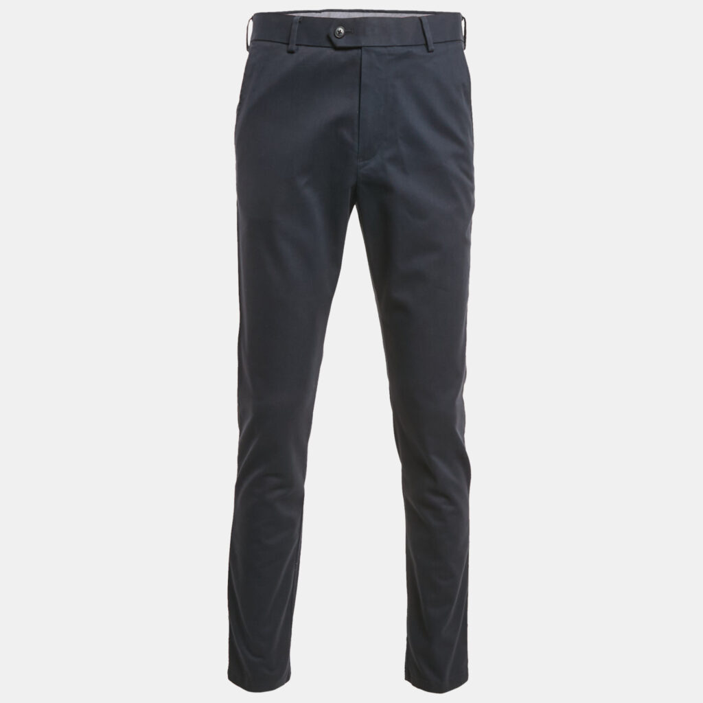 luxury-men-chanel-used-clothes-p1162164-009 Charles Tyrwhitt Navy Blue Gabardine Cotton Slim Fit Tailored Trousers M