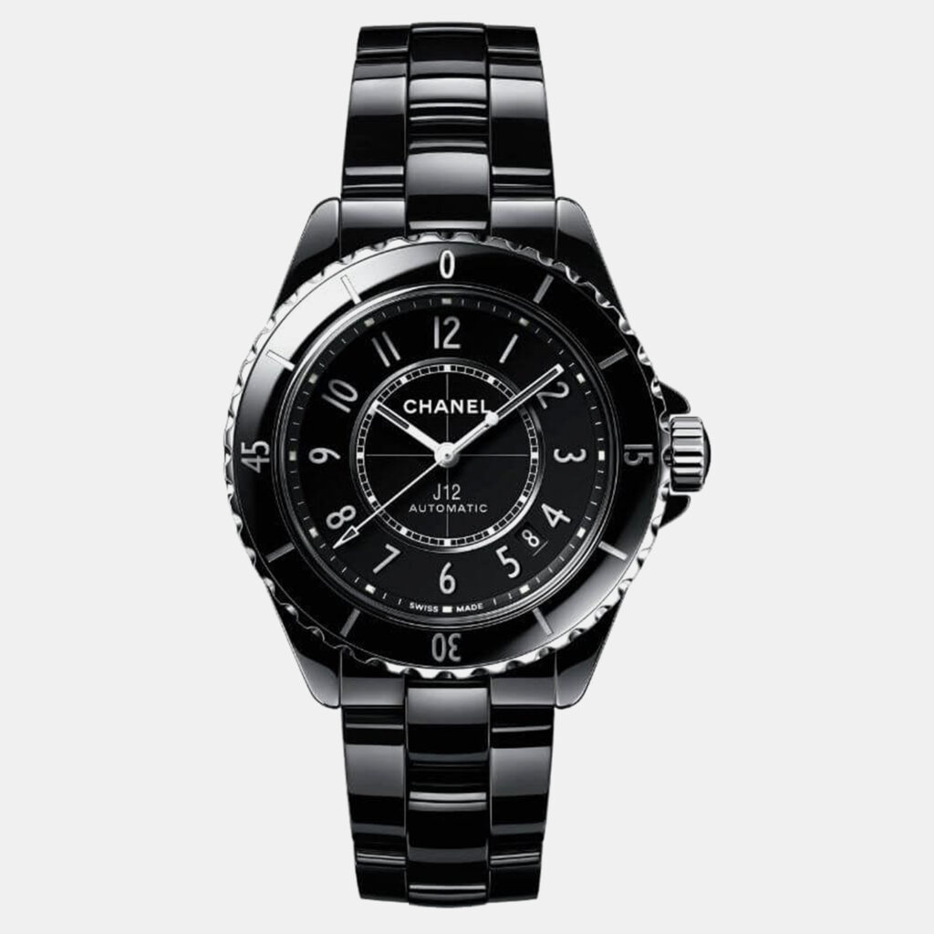 luxury-men-chanel-used-watches-p1152924-001 Chanel Black Ceramic J12 H5697 Automatic Men's Wristwatch 38 mm