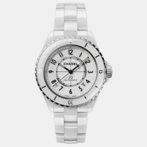 Chanel White Ceramic J12 H5700 Automatic Men's Wristwatch 38 mm