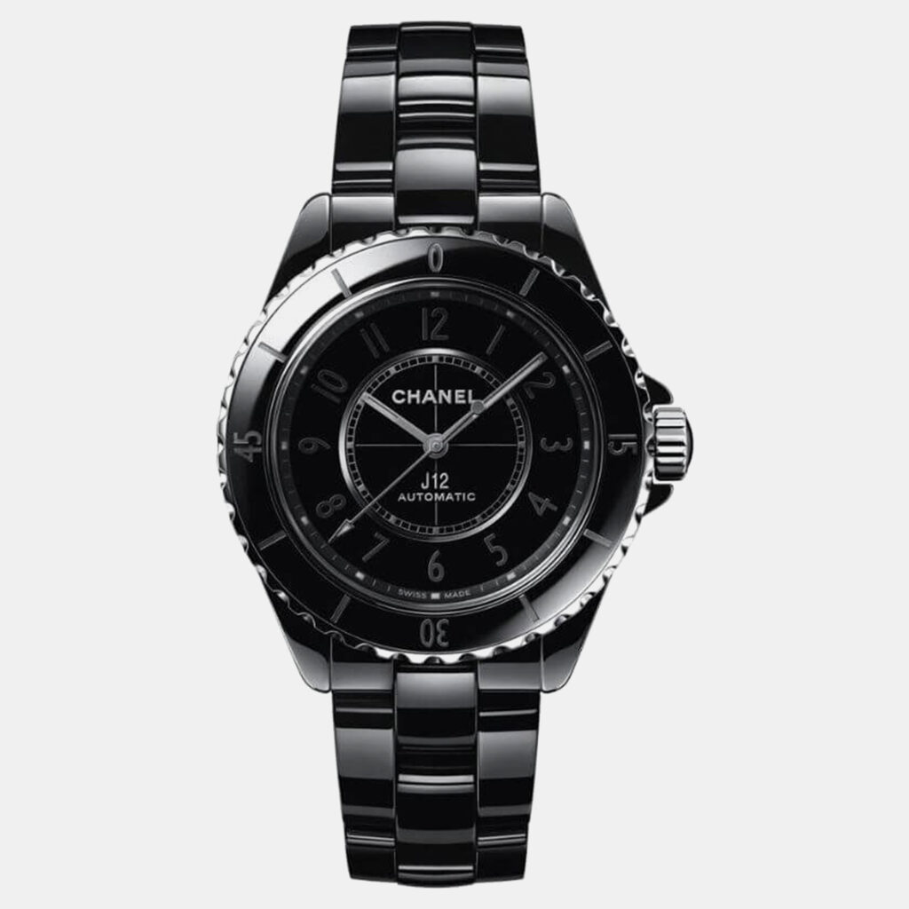 luxury-men-chanel-used-watches-p1152934-001 Chanel Black Ceramic J12 H6185 Automatic Men's Wristwatch 38 mm