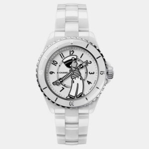 Chanel White Ceramic J12 H7481 Automatic Men's Wristwatch 38 mm