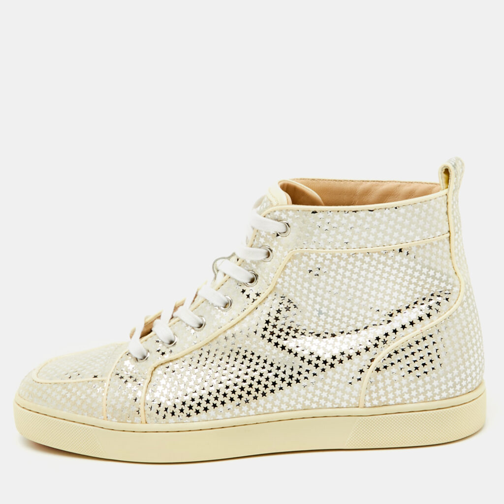 luxury-men-christian-louboutin-used-shoes-p1123006-007 Christian Louboutin Off White Suede Star Rantus Orlato High Top Sneakers Size 43