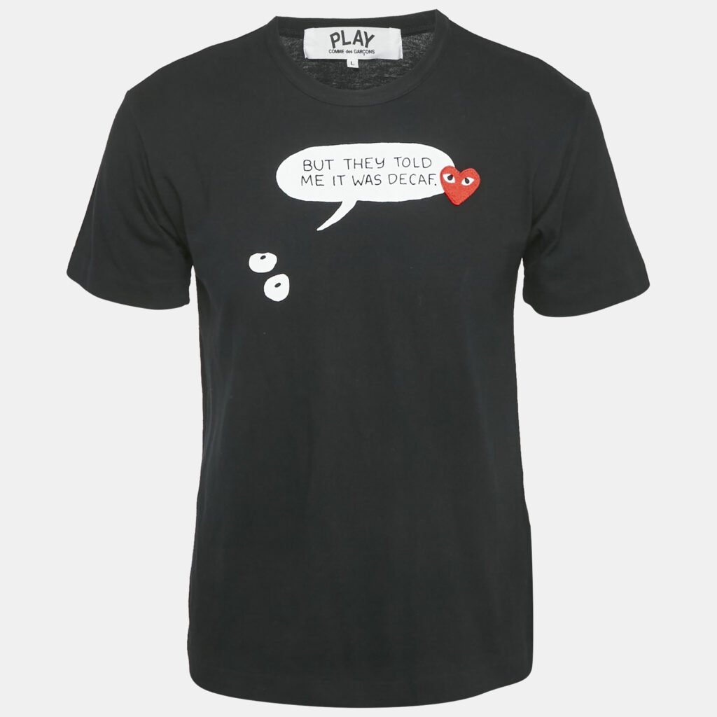 luxury-men-commes-des-garcons-used-clothes-p1163289-005 Comme des Garcons Black Printed Jersey T-Shirt L