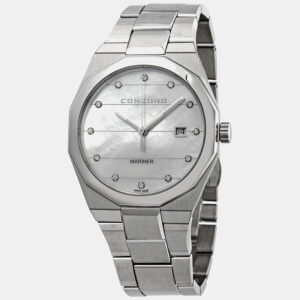 Concord White MOP Diamond  Stainless Steel Mariner 0320263 Quartz Men's Wristwatch 41 mm