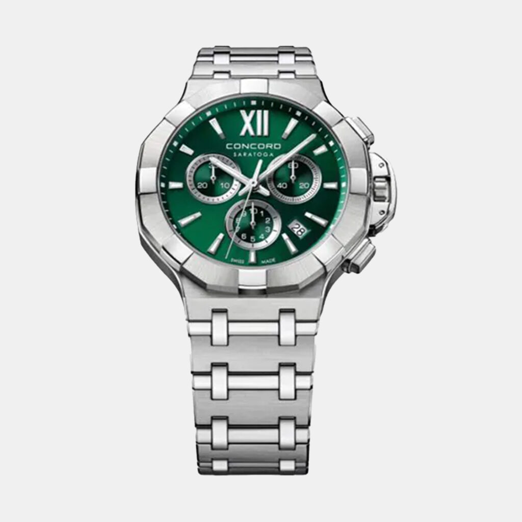 luxury-men-concord-used-watches-p1152886-001 Concord Green Stainless Steel Saratoga 0320494 Quartz Men's Wristwatch 40 mm