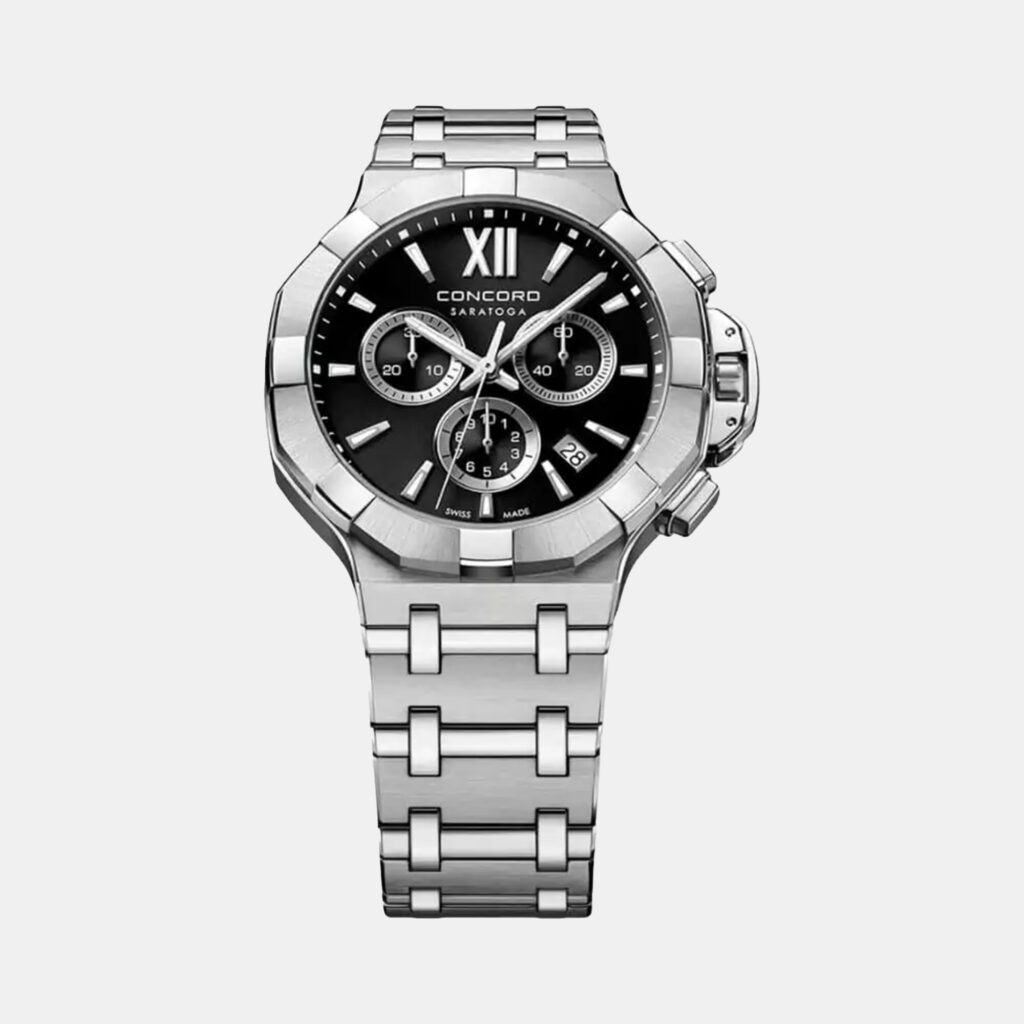 luxury-men-concord-used-watches-p1152890-003 Concord Black Stainless Steel Saratoga 0320490 Automatic Men's Wristwatch 43 mm