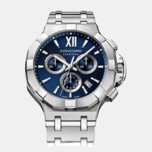 Concord Blue Stainless Steel Saratoga 320489 Quartz Men's Wristwatch 40 mm