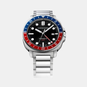 Concord Black Stainless Steel Mariner 0320547 Quartz Men's Wristwatch 43 mm