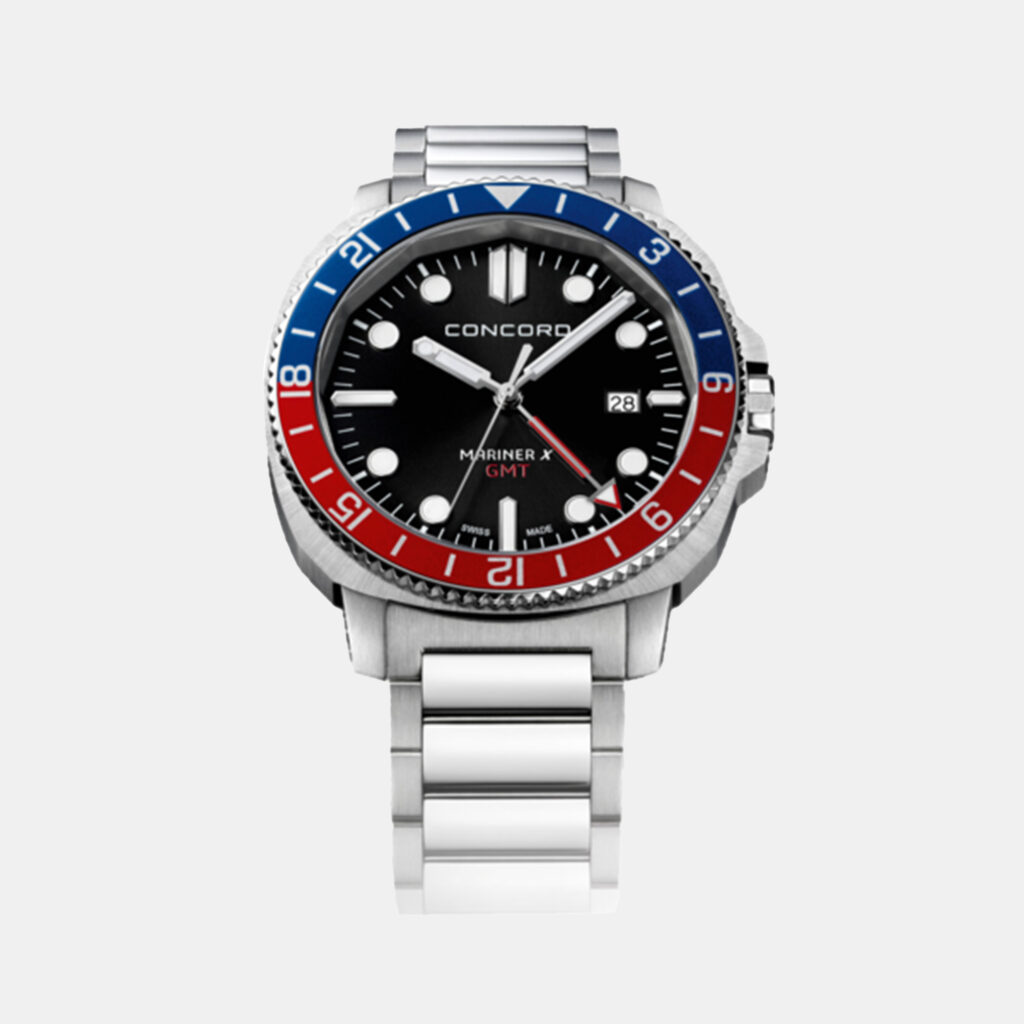 luxury-men-concord-used-watches-p1152904-001 Concord Black Stainless Steel Mariner 0320547 Quartz Men's Wristwatch 43 mm
