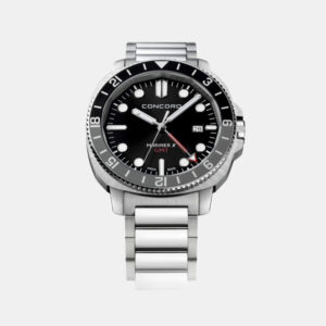 Concord Black Stainless Steel Mariner 320577 Quartz Men's Wristwatch 43 mm