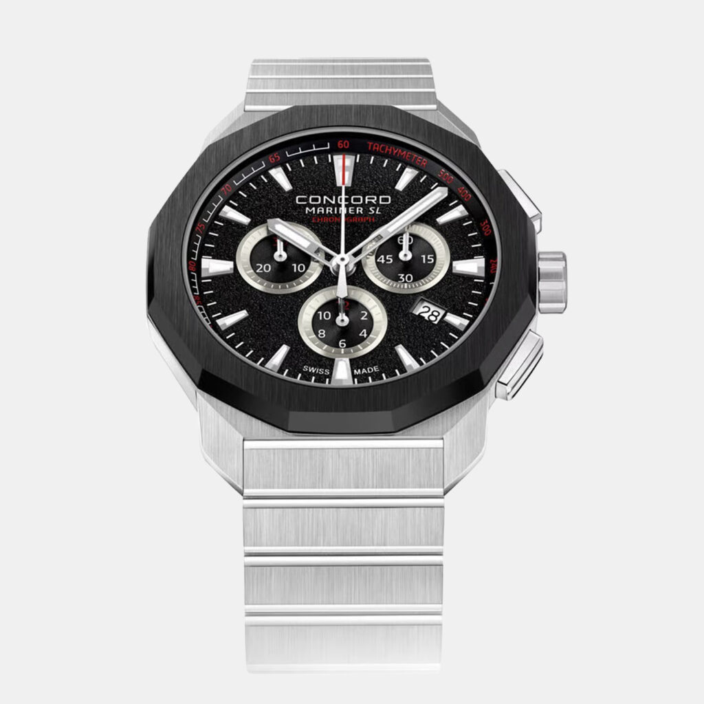 luxury-men-concord-used-watches-p1152913-001 Concord Black Stainless Steel Mariner SL 0320565 Quartz Men's Wristwatch 42 mm