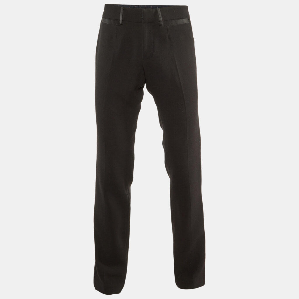 luxury-men-dg-used-clothes-p1162117-005 D&G Black Wool Crepe Tailored Pants M/Waist 33"