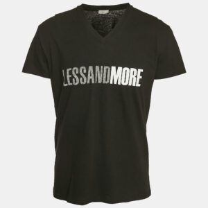 Dior Homme Black Printed Jersey V-Neck T-Shirt S