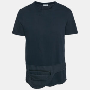 Dior Homme Navy Blue Cotton Pocket Detail Crew Neck T-Shirt L