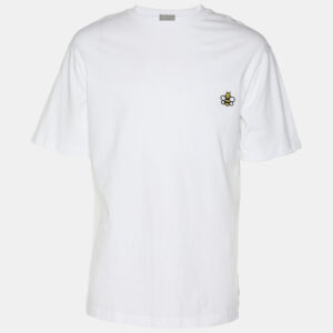 Dior Homme X KAWS White Cotton Bee Embroidered Oversized Crewneck T-Shirt XS