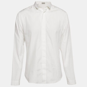 dior homme white cotton slim fit shirt l