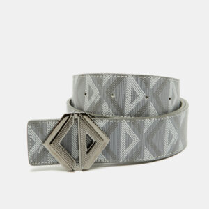 Dior Grey Printed Coated Canvas Diamond Buckle Waist Belt 90CM