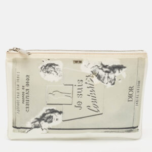 Dior x Daniel Arsham White Printed Nylon Pouch
