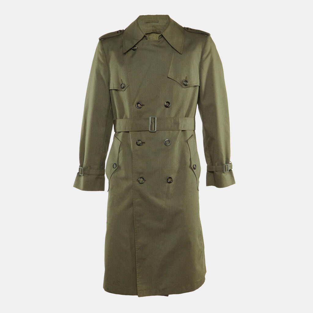 luxury-men-dior-used-clothes-p1142287-008 Christian Dior Vintage Khaki Green Cotton Blend Long Coat S