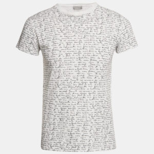Dior White Print Cotton Round Neck T-Shirt XS
