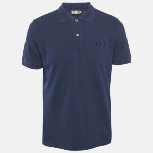 Dior Homme Navy Blue Cotton CD Icon Polo T-Shirt L