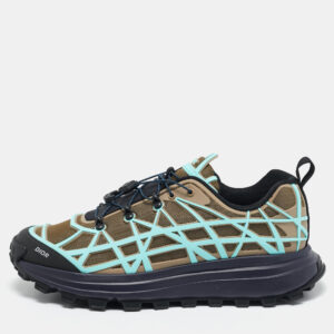 Dior Olive Green/Blue Mesh and Rubber B31 Runner Chunky Sneakers Size 43