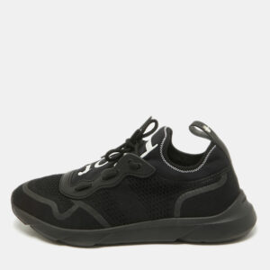 Dior Black Knit Fabric B21 Neo Lace Up Sneakers Size 41.5