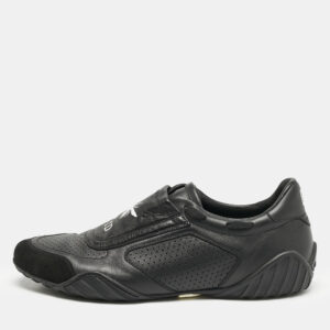 Dior Black Leather and Suede CD Bee Low Top Sneakers Size 40
