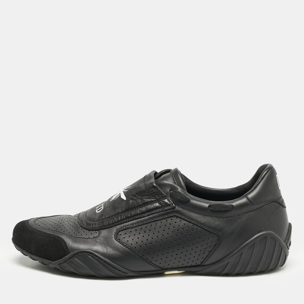 luxury-men-dior-used-shoes-p1161190-003 Dior Black Leather and Suede CD Bee Low Top Sneakers Size 40