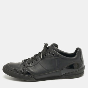 Dior Homme Black Leather and Patent Lace Up Sneakers Size 42