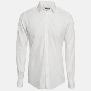Dolce & Gabbana White Cotton Button Front Shirt L