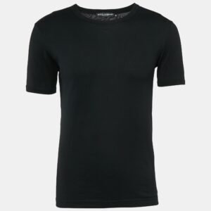 Dolce & Gabbana Black Jersey Crew Neck T-Shirt XS