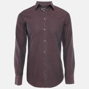 Dolce & Gabbana Gold Patterned Cotton Button Front Shirt M