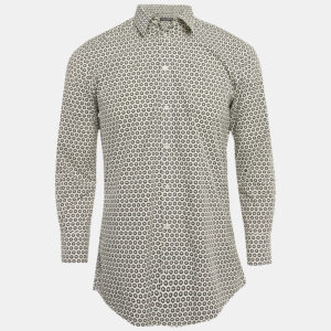 Dolce & Gabbana White Printed Cotton Long Sleeve Shirt M